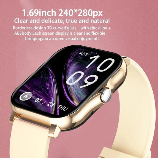 2024 Smart Watch For Men Women Gift 1.69' Full Touch Screen Sports Fitness Watches Bluetooth Calls Digital Smartwatch Wristwatch