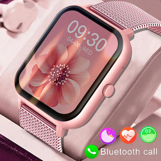 2024 Call Smart Watch Women Custom Dial Smartwatch For Android IOS Waterproof Bluetooth Music Watches Full Touch Bracelet Clock